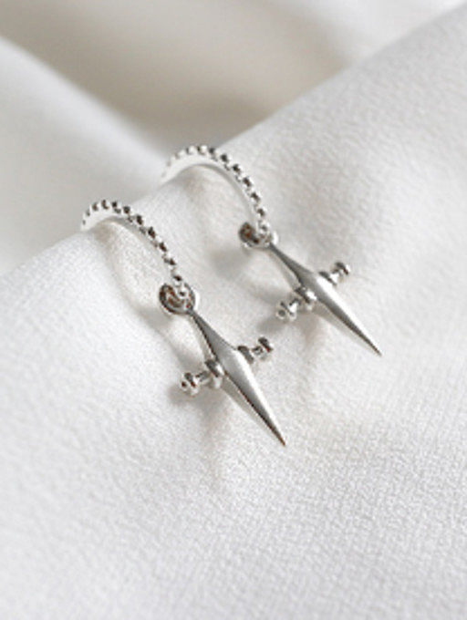 Personalized Little Cross Silver Stud Earrings