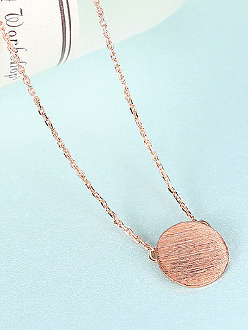 925 Sterling Silver With Glossy Simplistic Round Necklaces