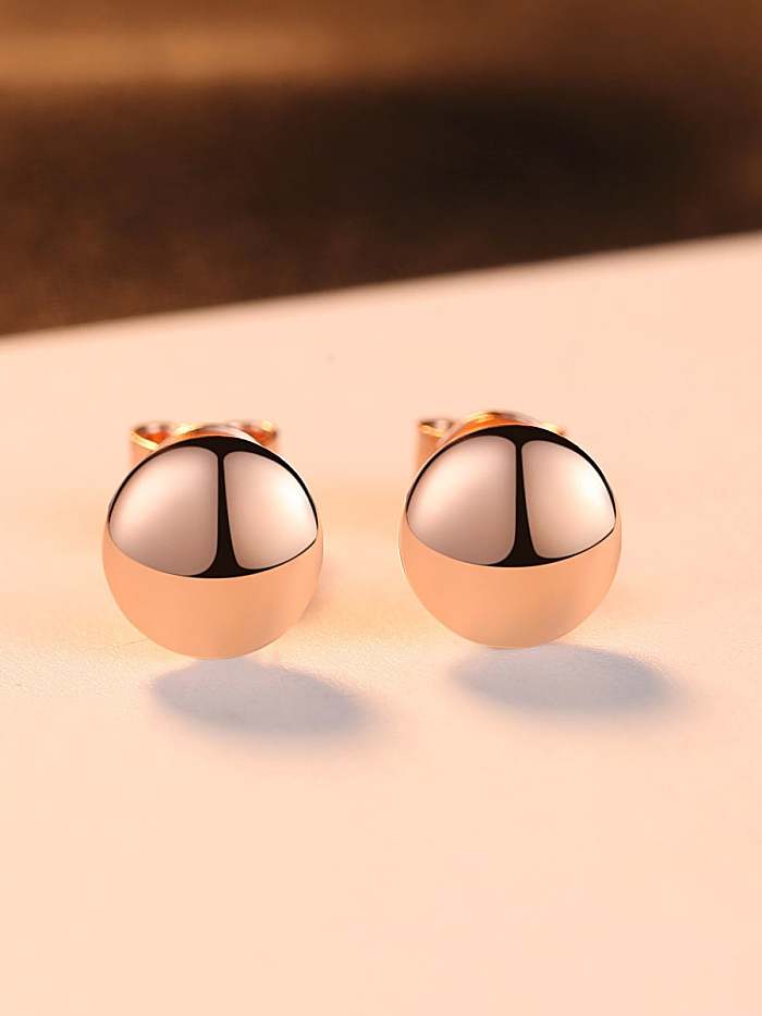 925 Sterling Silver Smooth Round Minimalist Stud Earring