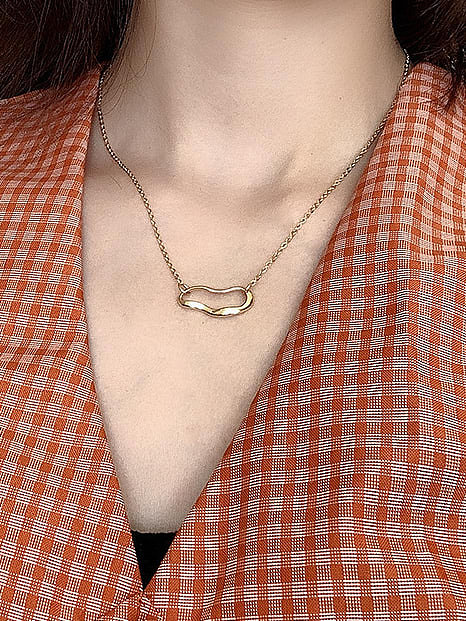 925 Sterling Silver Hollow Geometric Minimalist Necklace