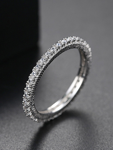 Sterling Silber Mikro-Inlay AAA Zirkon Ring im minimalistischen Design