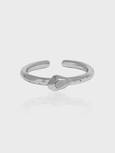 Anillo Midi Minimalista Irregular de Plata de Ley 925