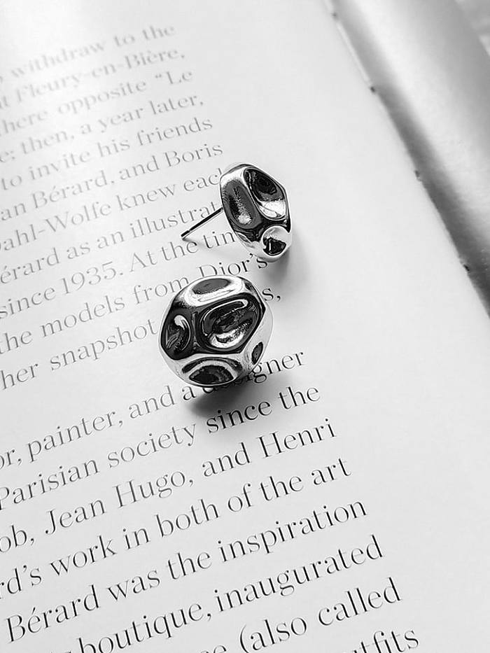 925 Sterling Silver Minimalist Shaped Metal Stud Stud Earring