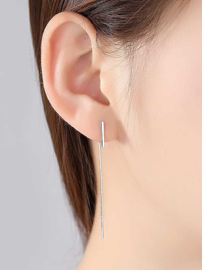 925 Sterling Silver Simple Fashionable l Minimalist Long Ear Hook Thread Earring