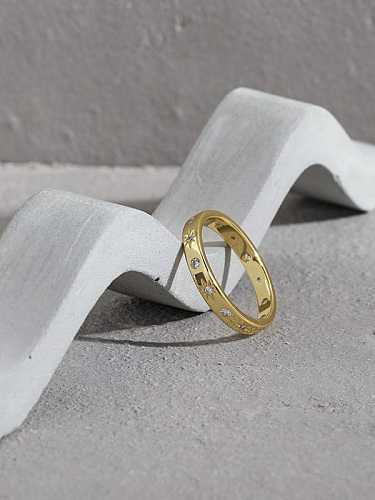925 Sterling Silver Cubic Zirconia Star Minimalist Band Ring