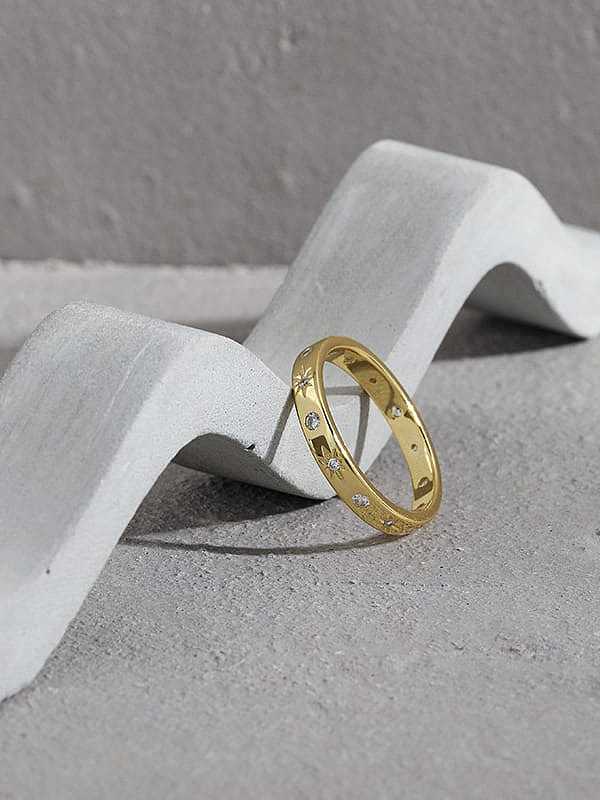 925 Sterling Silver Cubic Zirconia Star Minimalist Band Ring