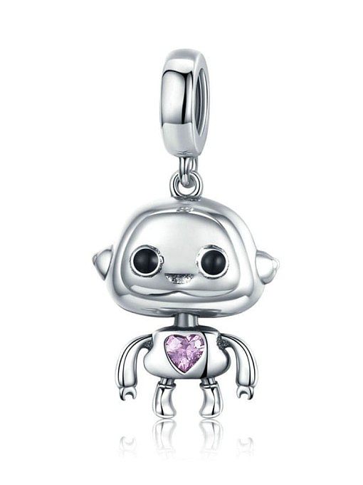 925 silver cute robotic charms