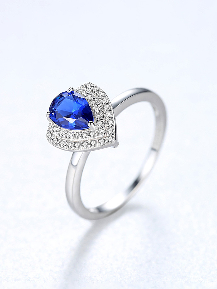 925 Sterling Silver With Cubic Zirconia Delicate Heart Band Rings