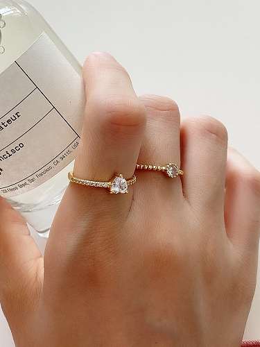 925 Sterling Silver Minimalist Heart Cubic Zirconia Free Size Midi Ring