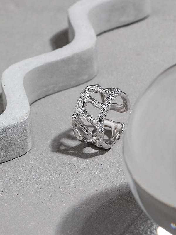 925 Sterling Silver Hollow Geometric Vintage Band Ring