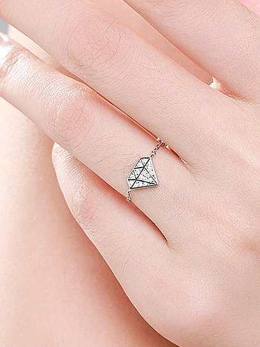 925 Sterling Silver Cubic Zirconia Heart Minimalist Band Ring