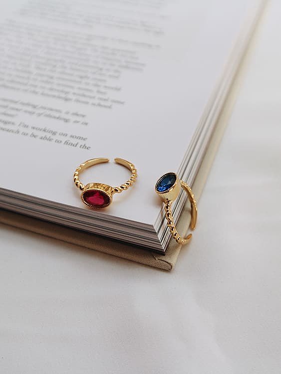 Geometrischer minimalistischer Midi-Ring aus 925er Sterlingsilber mit Zirkonia, mehrfarbig