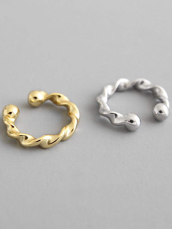 Boucles d'oreilles en argent sterling 925 avec clip irrégulier simpliste plaqué or