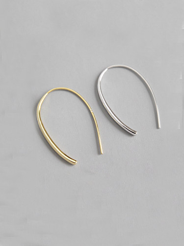 925 Sterling Silver With 18k Gold Plated Minimalist Hoop Earrings