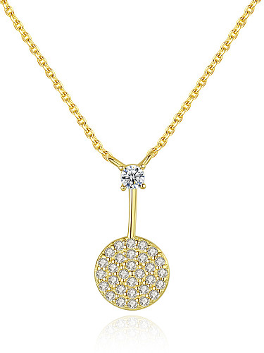 Sterling Silver with AAA zircon plated 18K gold necklace
