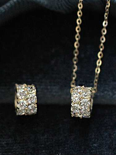 925 Sterling Silver Rhinestone Geometric Dainty Necklace