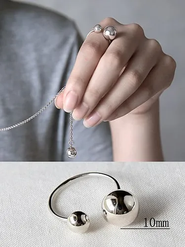925 Sterling Silver Ball Minimalist Band Ring