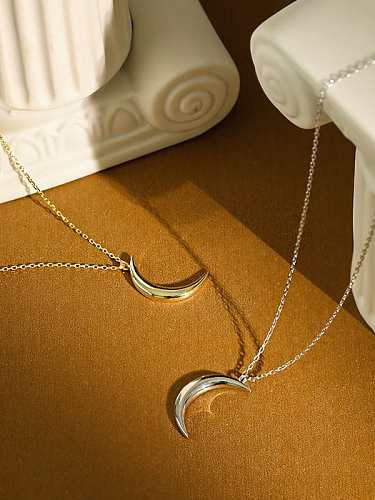 Collier pendentif minimaliste lune en argent sterling 925