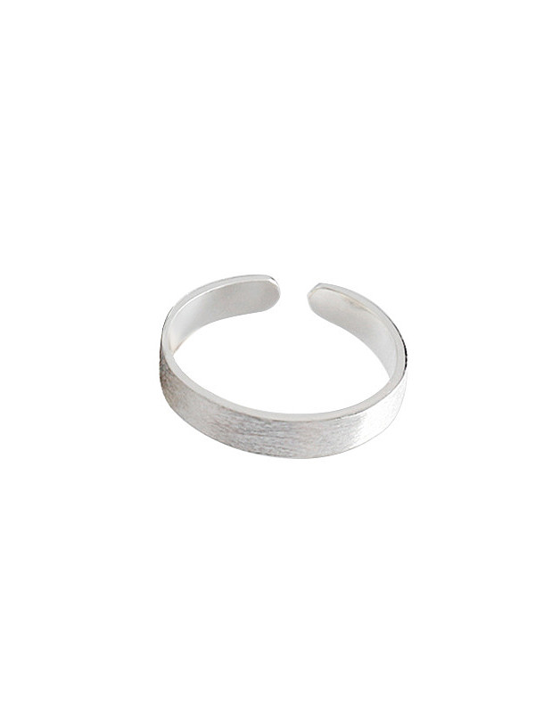 925 Sterling Silver With Silver Plated Simplistic Free Size Rings