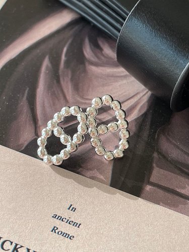 Brinco vintage geométrico de prata esterlina 925