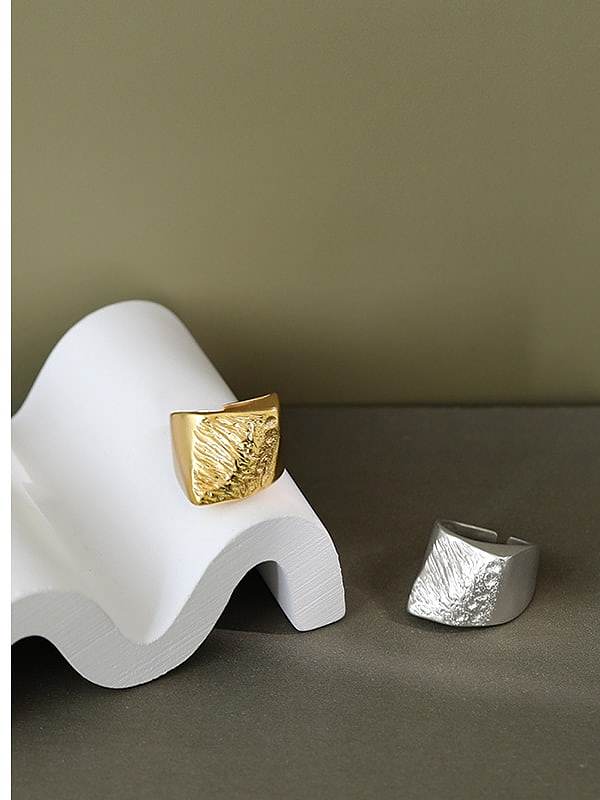 Ring aus 925er Sterlingsilber, unregelmäßig, geometrischer, minimalistischer Ring in freier Größe