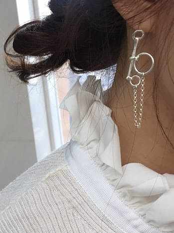 925 Sterling Silver Tassel Vintage Threader Earring