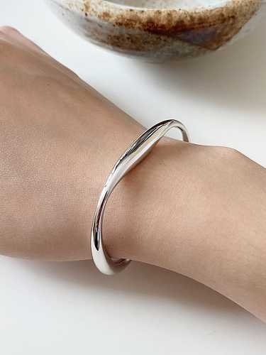 925 Sterling Silver Irregular Vintage Cuff Bangle