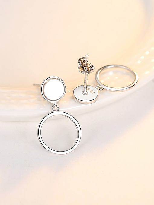 Boucles d'oreilles pendantes minimalistes géométriques en argent sterling 925