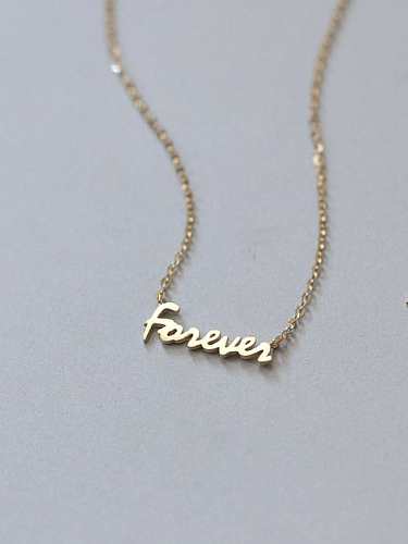 925 Sterling Silver Forever Letter Dainty Necklace
