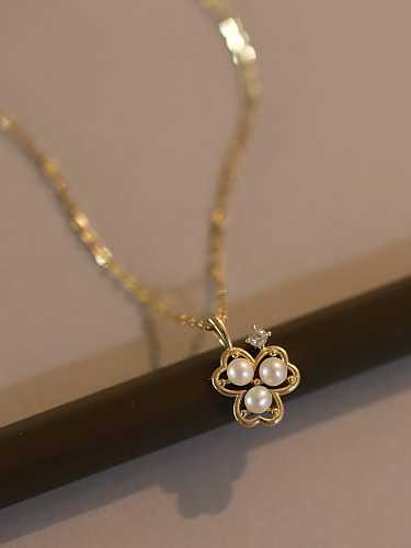 Collier minimaliste en argent sterling 925 avec perle d'imitation
