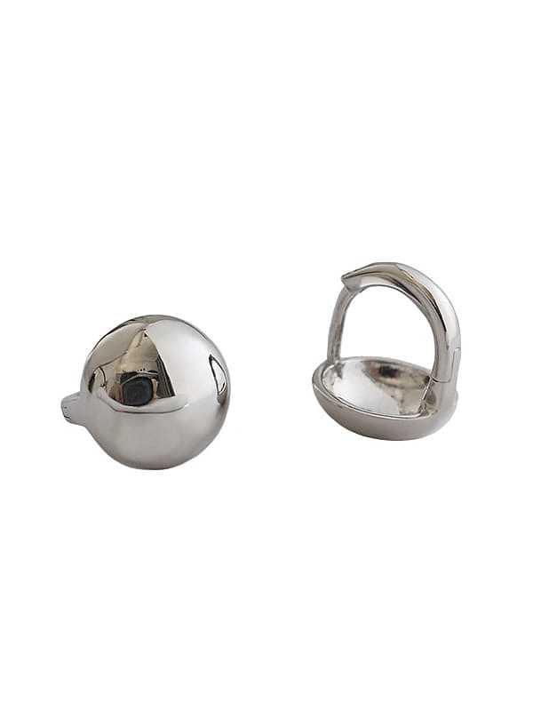 Boucles d'oreilles rondes minimalistes en forme de boule lisse en argent sterling 925
