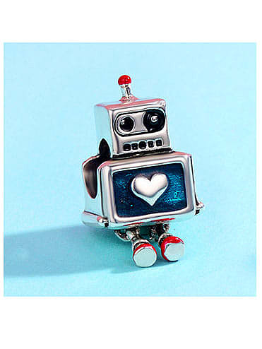 925 silver cute robotic charms