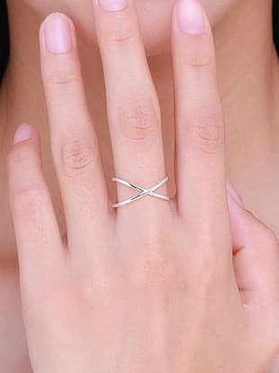925 Sterling Silver Cross Minimalist Band Ring
