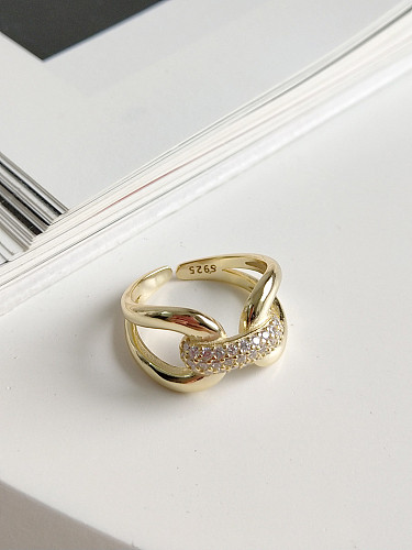 Ring aus Sterlingsilber mit Zirkon in freier Größe