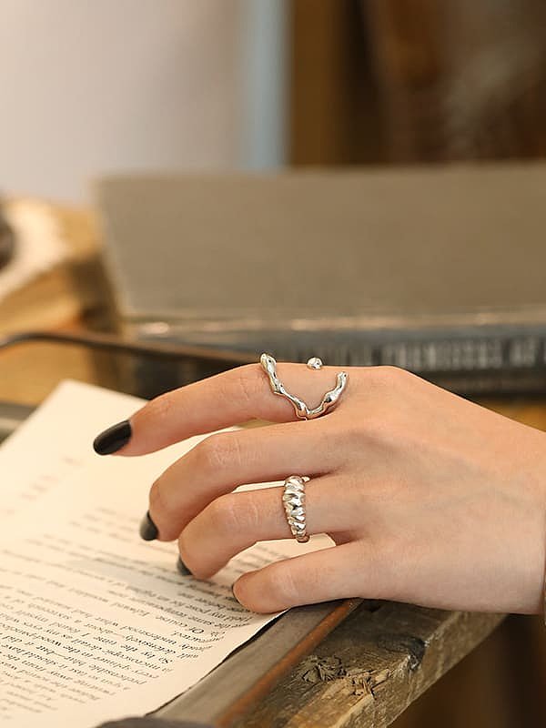 925 Sterling Silver Irregular Vintage Band Ring