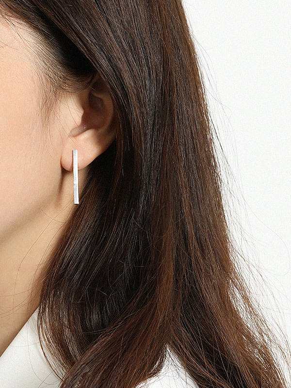 925 Sterling Silver Smooth Geometric Minimalist Stud Earring