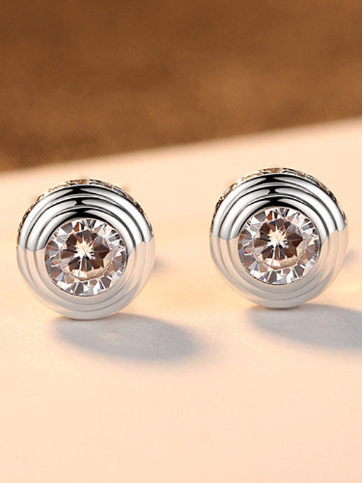 Sterling Silver grade AAA zircon Stud Earrings