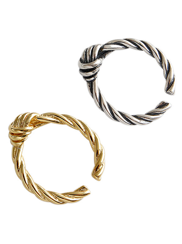 925er Sterlingsilber mit vergoldeten Persönlichkeitsknoten Ringen in freier Größe