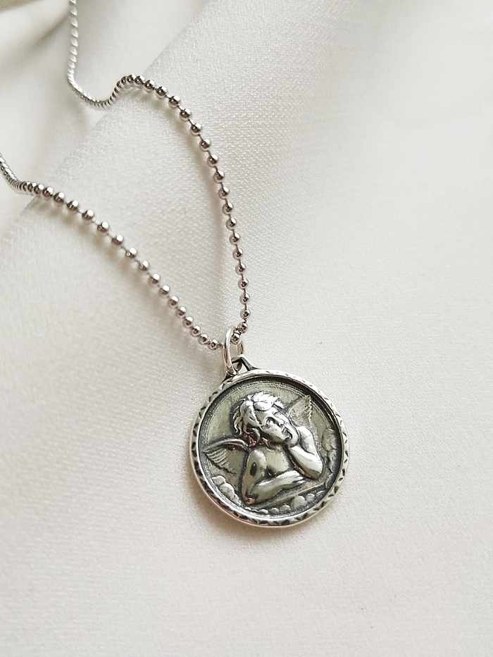 Schutzengel-Halskette aus 925er Sterlingsilber
