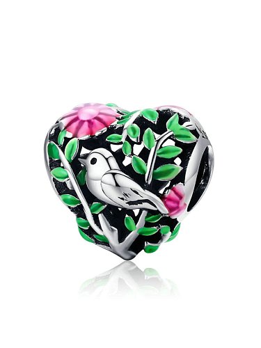 925 silver cute bird charms