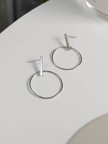 925 Sterling Silver Hollow Geometric Minimalist Drop Earring