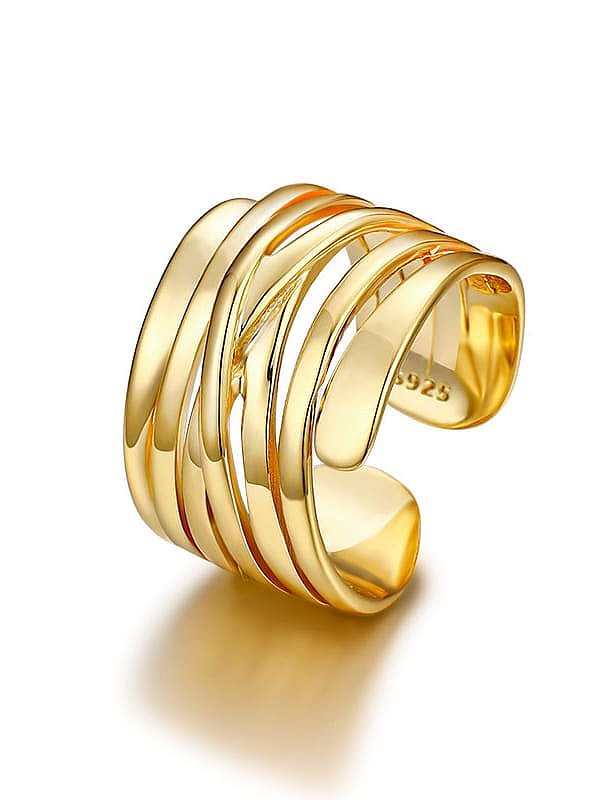 925 Sterling Silver HollowTextured Vintage Band Ring