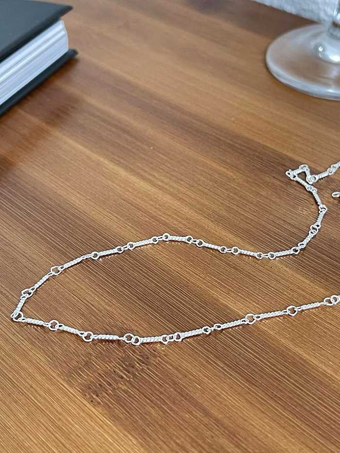 Unregelmäßige minimalistische Kabelkette aus 925er Sterlingsilber