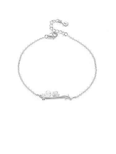 925 Sterling Silver With Gold Plated Simplistic Little Bird Bracelets