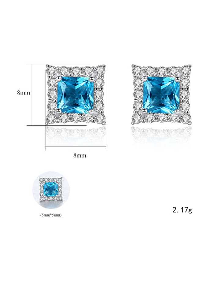 925 Sterling Silver Cubic Zirconia simple fashion geometric day study Earring