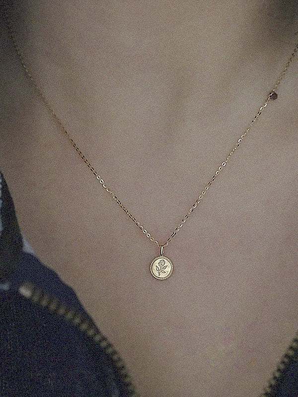 925 Sterling Silver Round Dainty Necklace