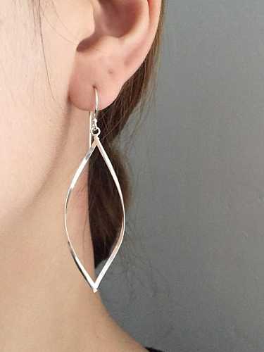 925 Sterling Silver Geometric Minimalist Double Twist Drop Earring