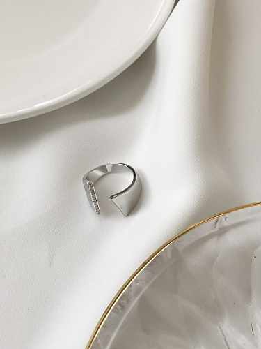 925 الفضة الاسترليني مع خاتم ملعقة تريند حجر الراين