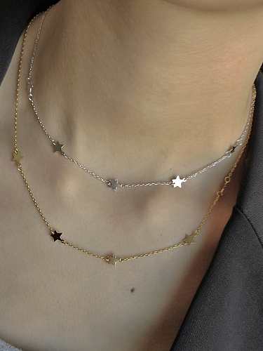 925 Sterling Silver Star Vintage Necklace