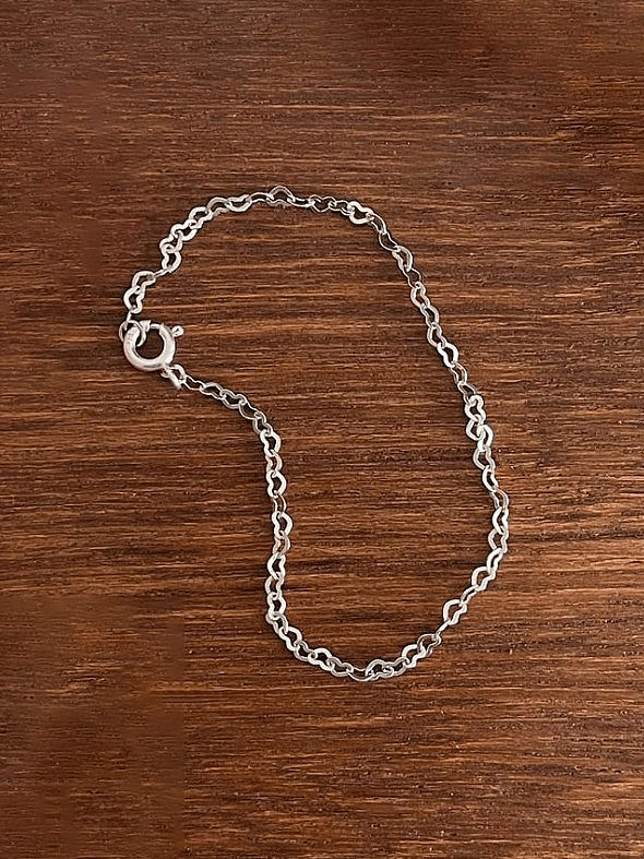 Bracelet à maillons minimalistes en argent sterling 925 avec chaîne géométrique